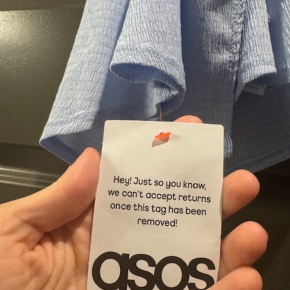 ASOS DESIGN halter ruched front top in baby blue medium - Picture 3 of 4